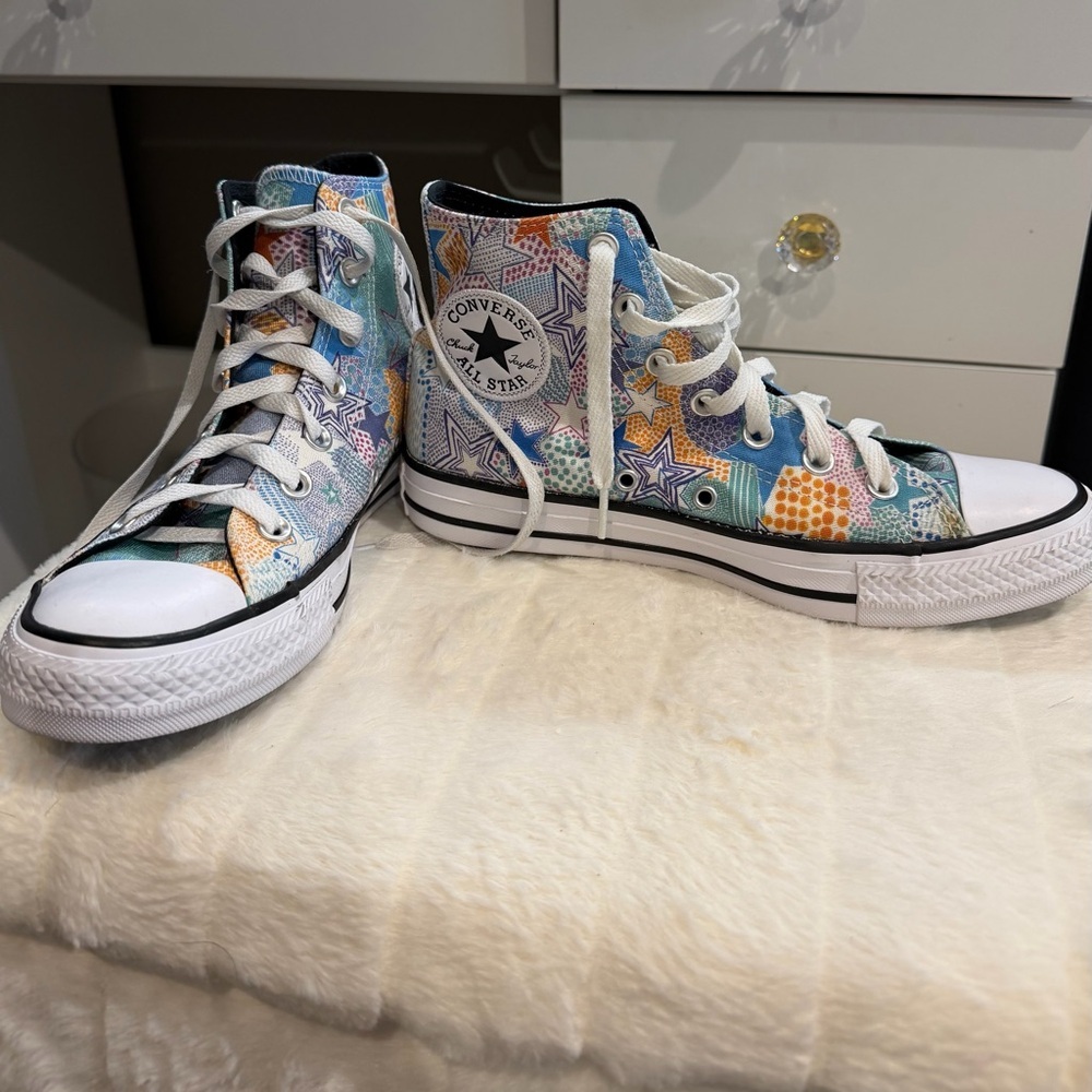 New Converse All Star Chuck Taylor Colorful Patterned High-Top Sneakers - Picture 4 of 6